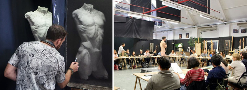 Students at Barcelona Academy of Art